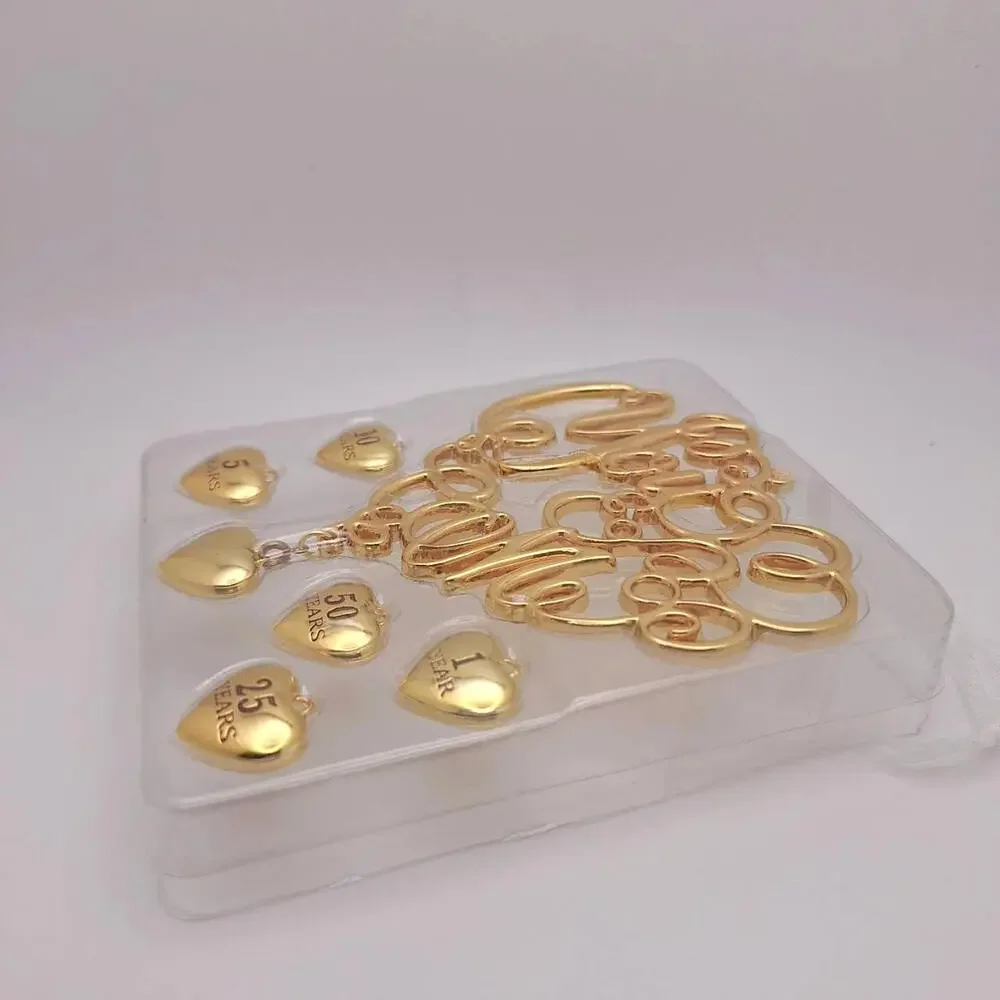 Hallmark Keepsake Our Anniversary You & Me Ornament 2019 Metal 7pc Charms Xmas - Picture 2 of 9